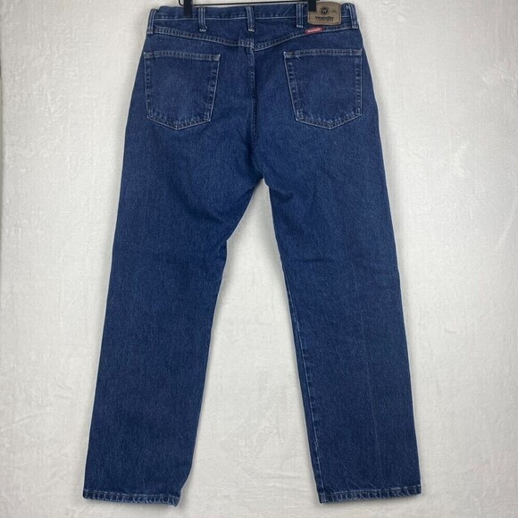 Wrangler Jeans Mens Size 36 Blue Jeans Casual Straight Leg Pockets Pants - Picture 2 of 11